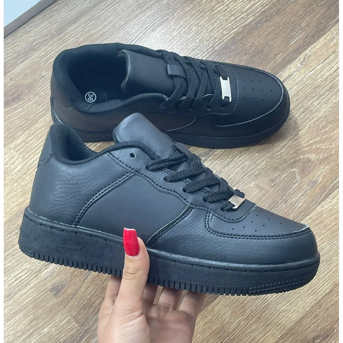 CARBIN - Zapatillas Negras Escolares para hombre y mujer