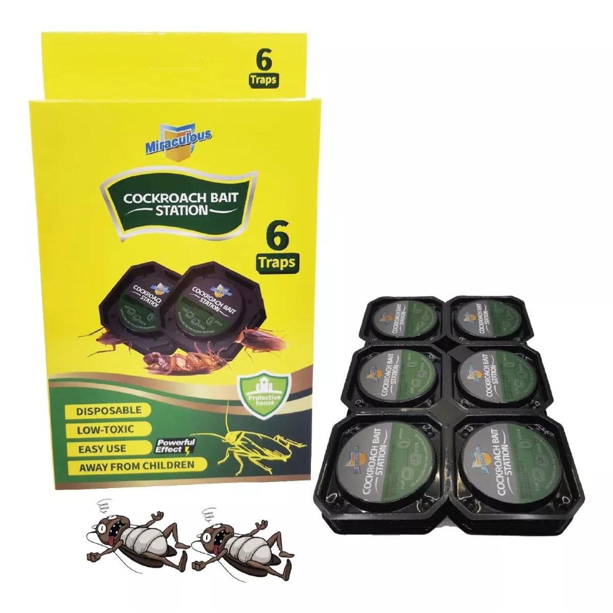 GENERICO - Trampas Cebo cucarachas 6 Piezas