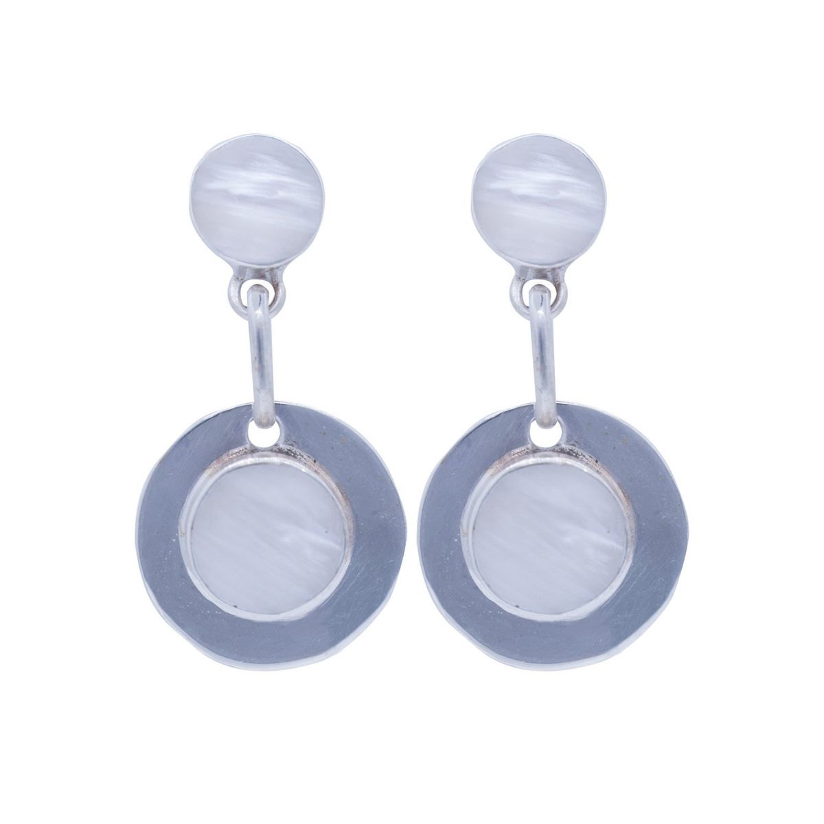 ALUNA JOYAS - Aros Plata Mujer Nacar