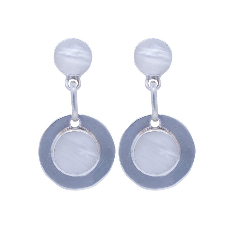 ALUNA JOYAS - Aros Plata Mujer Nacar