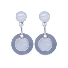 ALUNA JOYAS - Aros Plata Mujer Nacar
