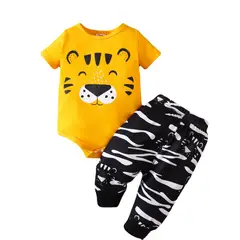 ANGO - Conjunto bebé 3 piezas Body Tigre Pant. Rayas