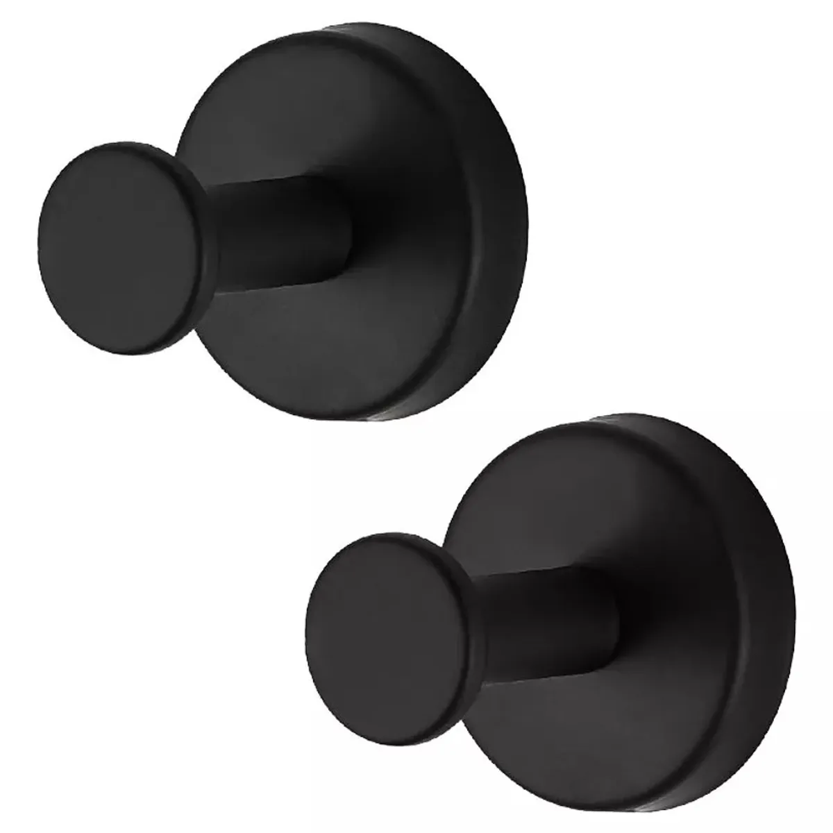 KUANGYE - Dos Ganchos De Ventosa De Baño Negro Mate Puerta De Vidrio