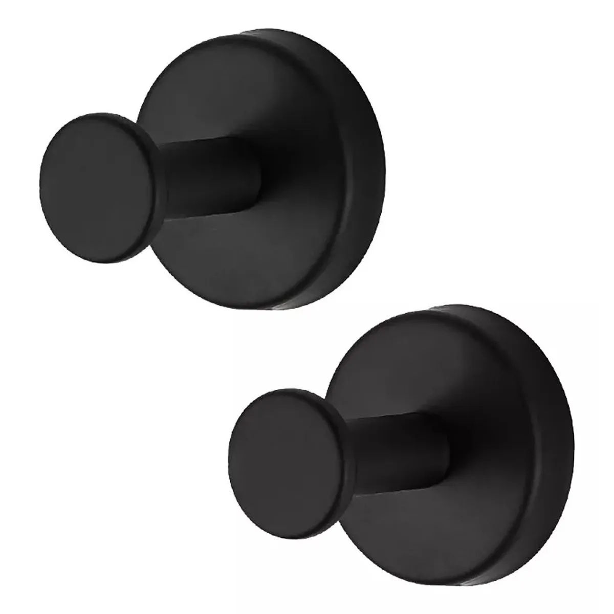 KUANGYE - Dos Ganchos De Ventosa De Baño Negro Mate Puerta De Vidrio