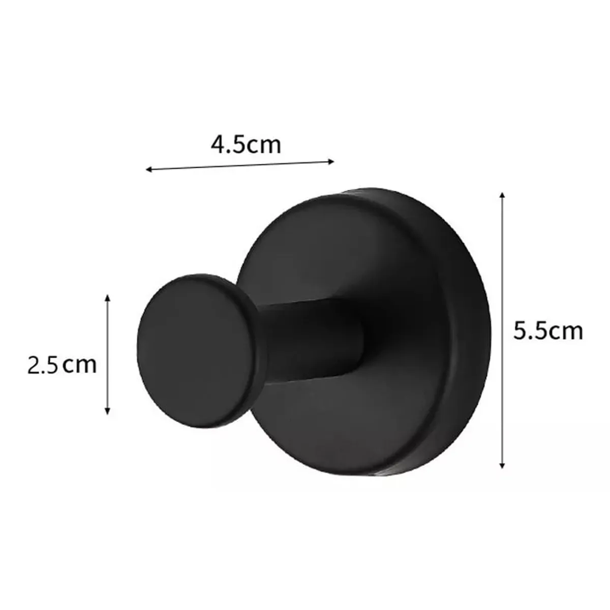 KUANGYE - Dos Ganchos De Ventosa De Baño Negro Mate Puerta De Vidrio