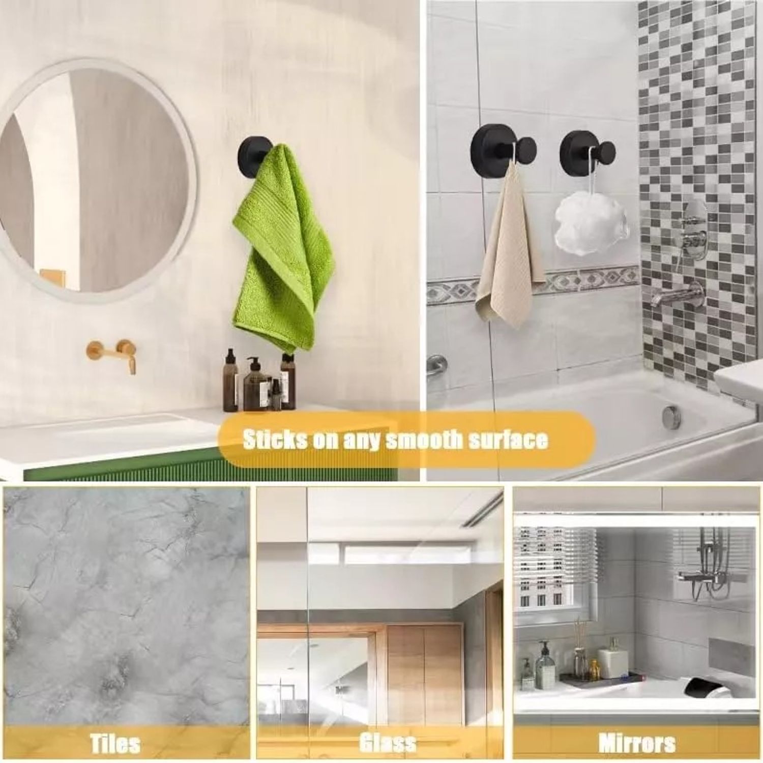 Ganchos Autoadhesivos Para Baño, De Acero Inoxidable, Para Colgar En La