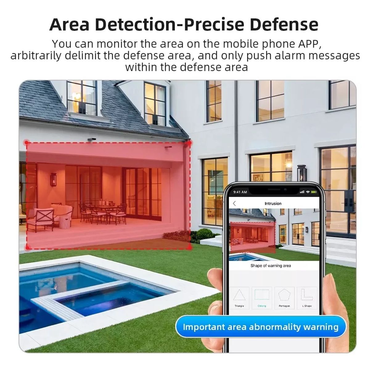 GENERICO - Camara Vigilancia De Doble Lente Con Baliza Seguridad Exterior IP