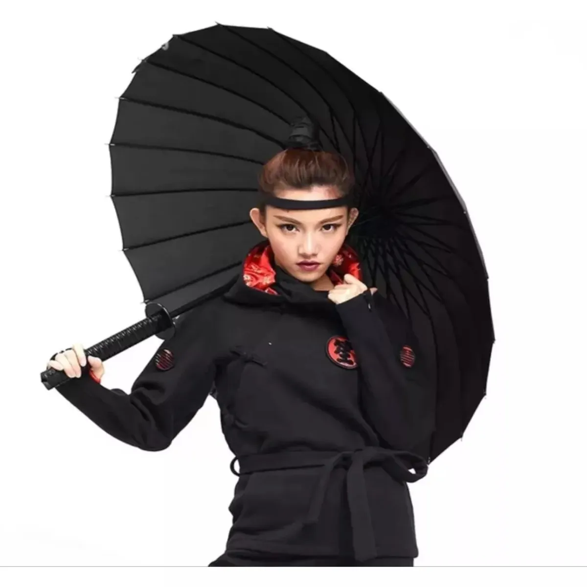 KUANGYE - Paragua Katana Samurai 16 Varillas Negro