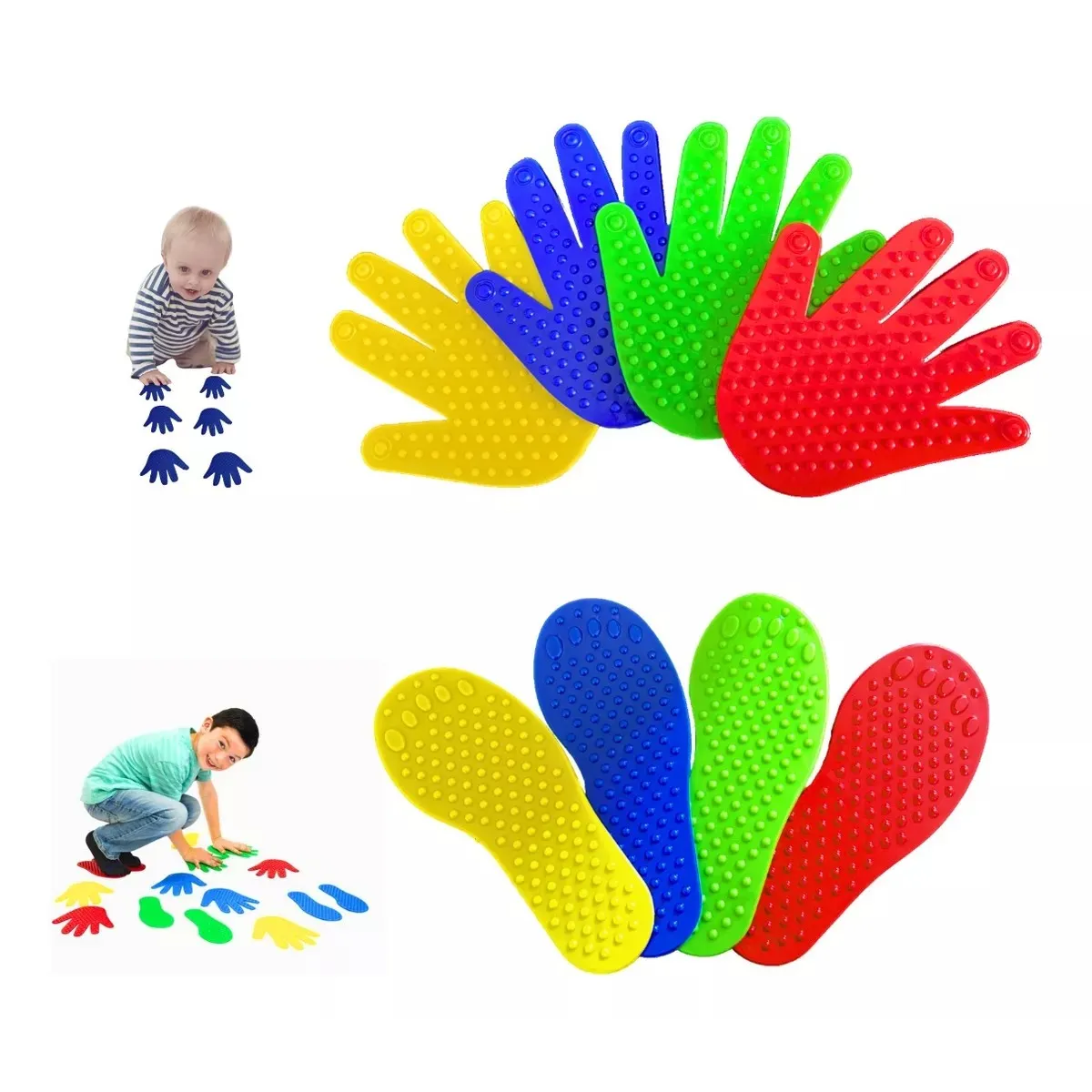 KUANGYE - Set X6 Pares De Huellas Manos Y Pies Juegos Niños Equilibrio