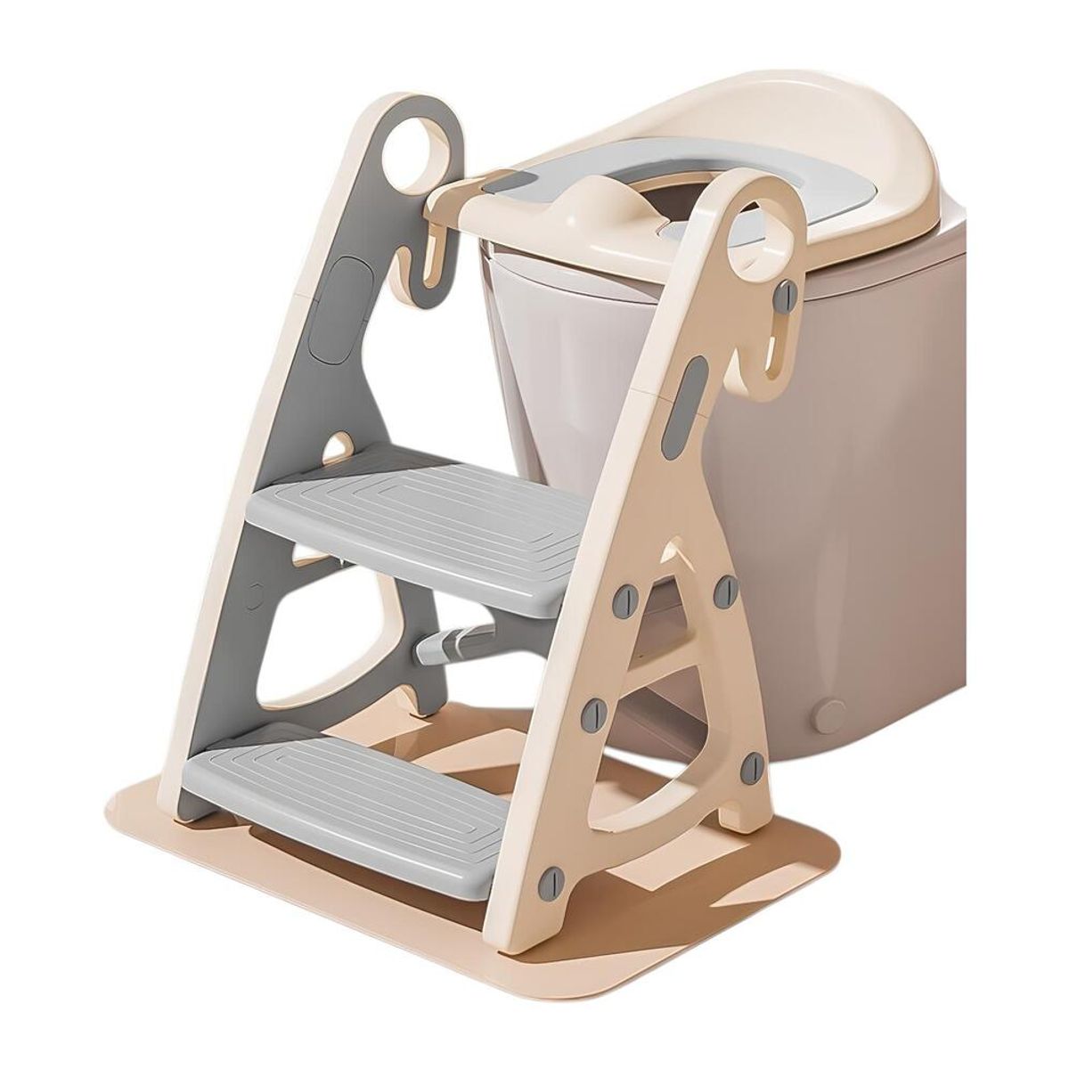 LUBABYCAS - Asiento Adaptador Escalera Inodoro Para Niños Gris Lubabycas