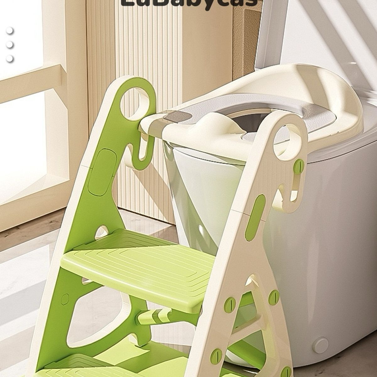 LUBABYCAS - Asiento Adaptador Escalera Inodoro Para Niños Gris Lubabycas
