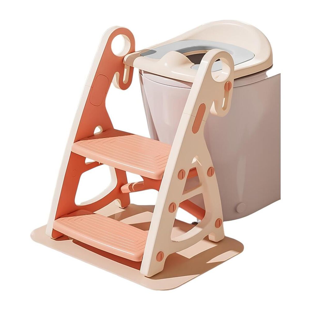 LUBABYCAS - Asiento Adaptador Escalera Inodoro Niños Rosado LuBabycas