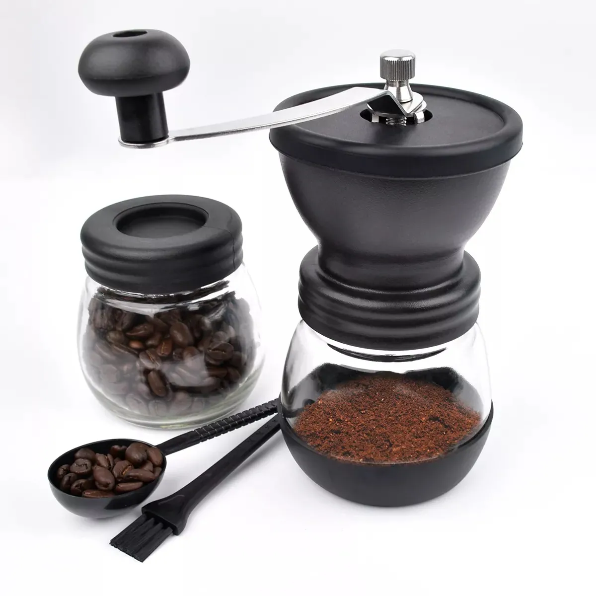 KUANGYE - Molinillo De Café Moledor Manual De Granos Café Y Semillas Color Negro