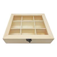 Caja De Té De Madera Rústica Con Diseño Decorativo Artesanal