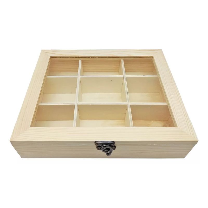 KUANGYE - Caja De Té De Madera Rústica Con Diseño Decorativo Artesanal