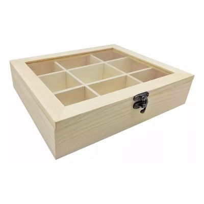 Imagen 2 del producto Caja De Té De Madera Rústica Con Diseño Decorativo Artesanal