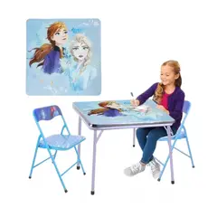 GENERICO - Mesa con Dos Sillas Plegables Diseño Frozen Disney
