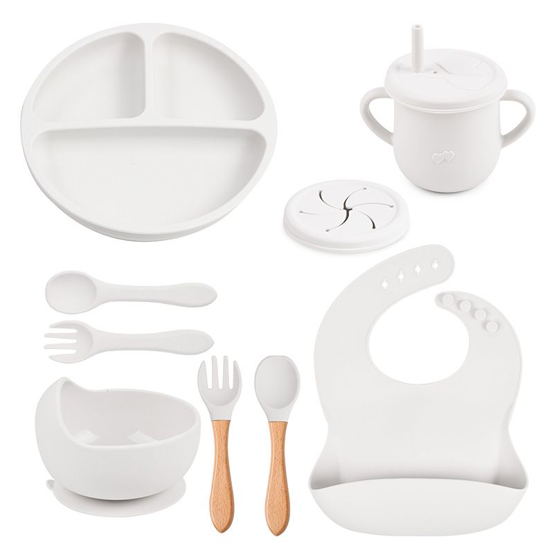 GENERICO - Set Alimentación Silicona Libre Bpa 9 Piezas Antideslizante