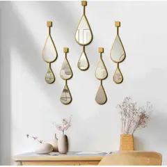 GENERICO - Set de 5 espejos Diseño Doble Gotas.