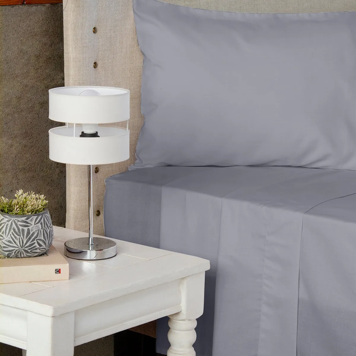 MASEL - Jgo.Sábanas Polycotton 1 PL- 144 hilos Gris