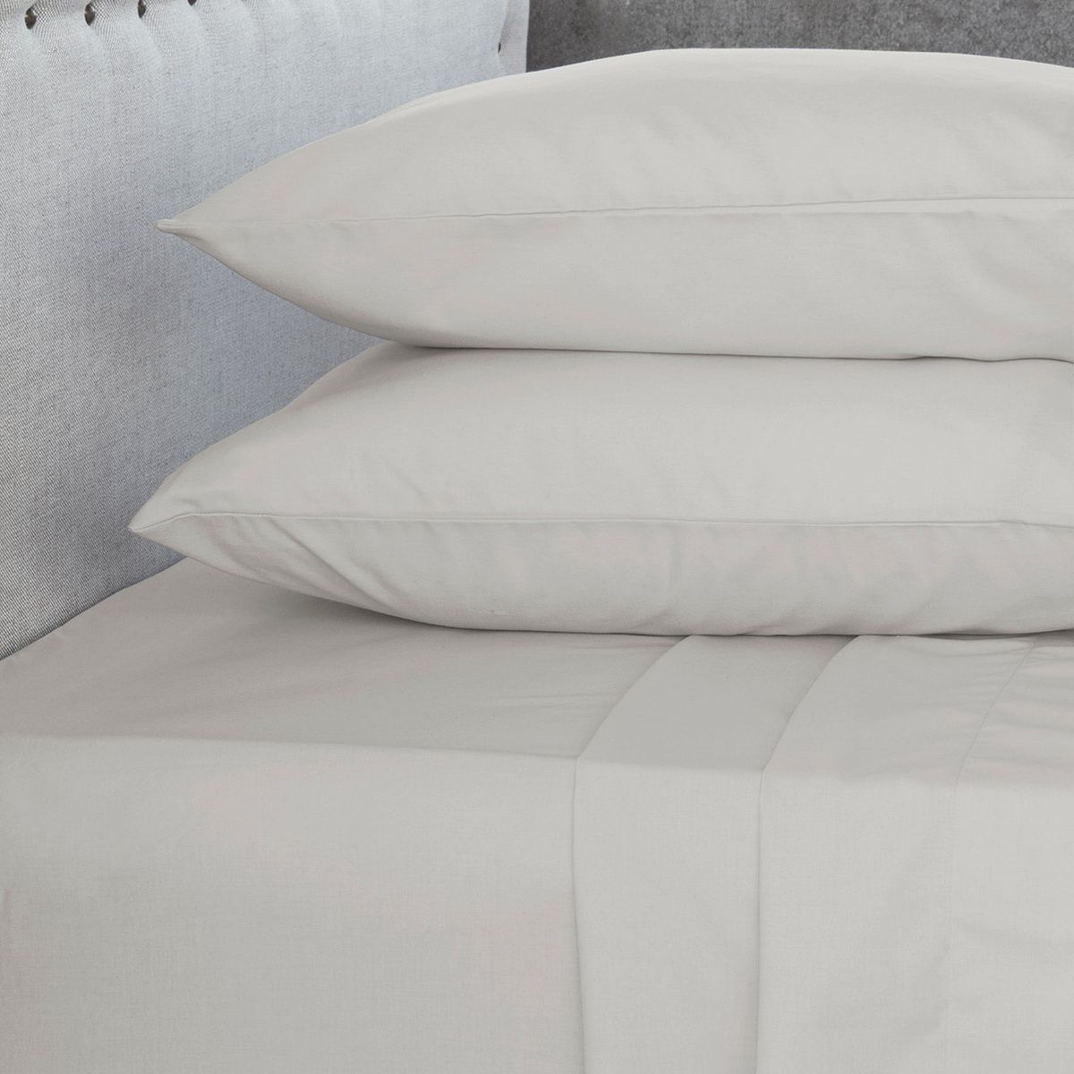 MASEL - Jgo.Sábanas Polycotton King -144 hilos 4 piezas - Beige