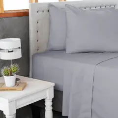 MASEL - Jgo.Sábanas Polycotton Super King -144 hilos 4 piezas - Gris
