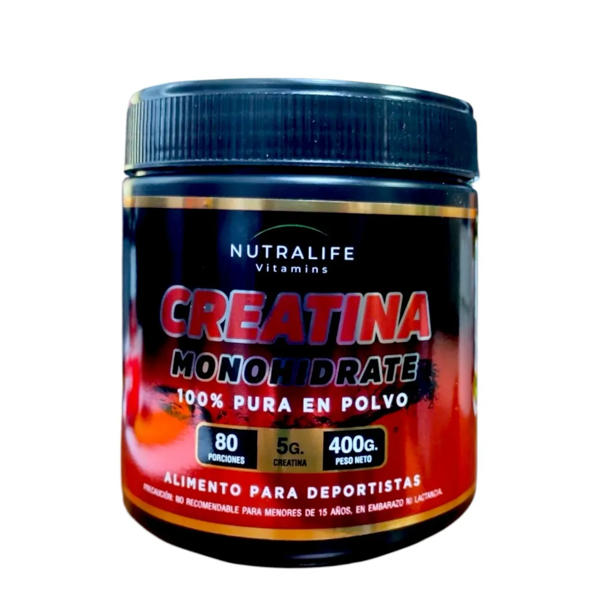 NUTRALIFE - Creatina Monohidratada Lf 400 Grs / 80 Servicios. Fitness.