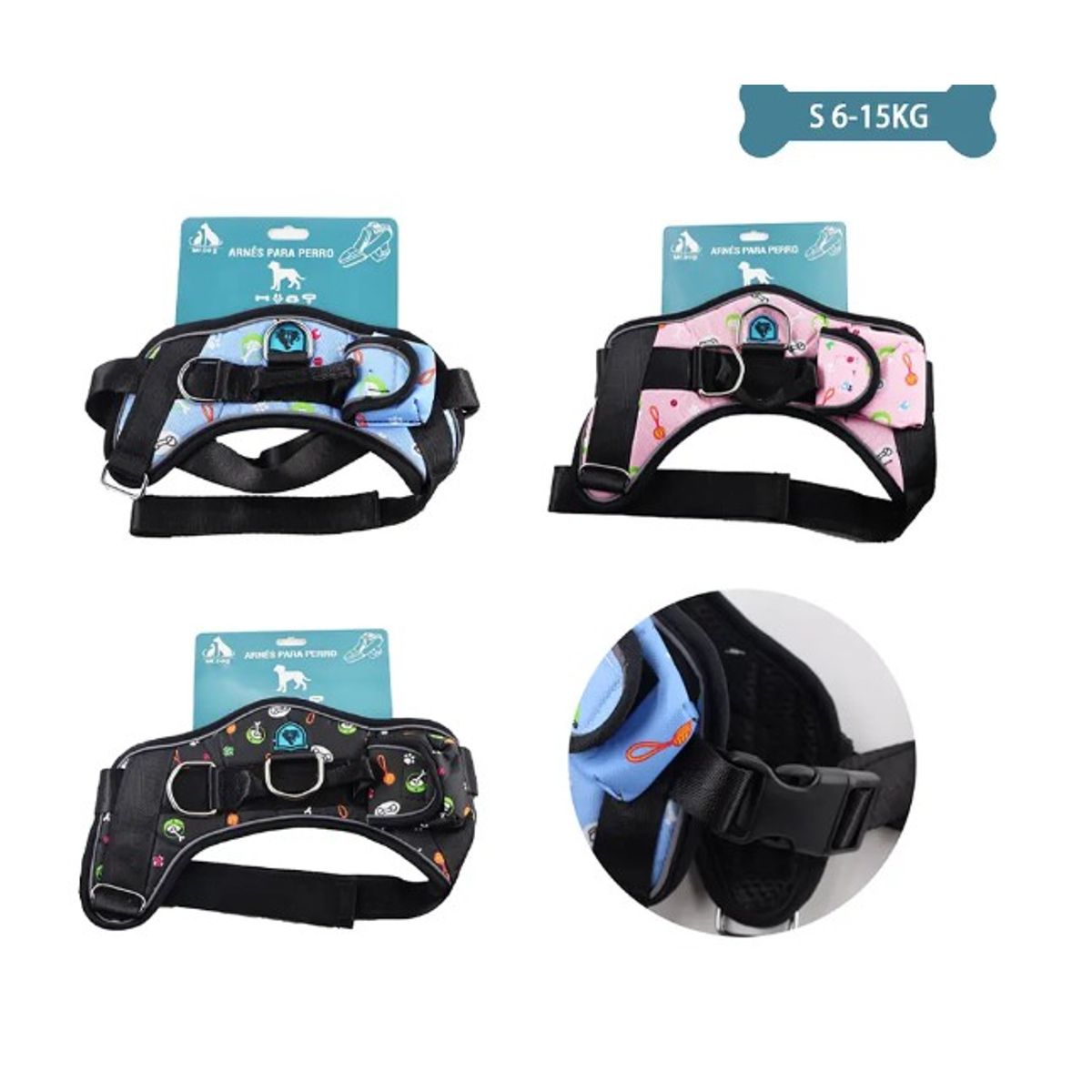 GENERICO - Arnés K9 Equipado Para Mascotas S 6-15Kg Color Aleatorio