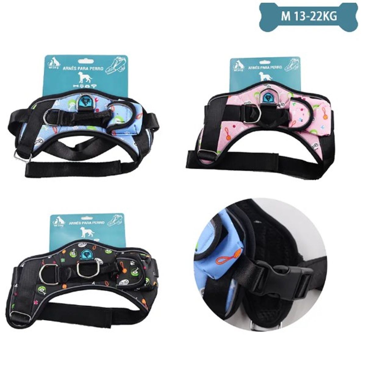 GENERICO - Arnés K9 Equipado Para Mascotas M 13-22Kg Color Aleatorio