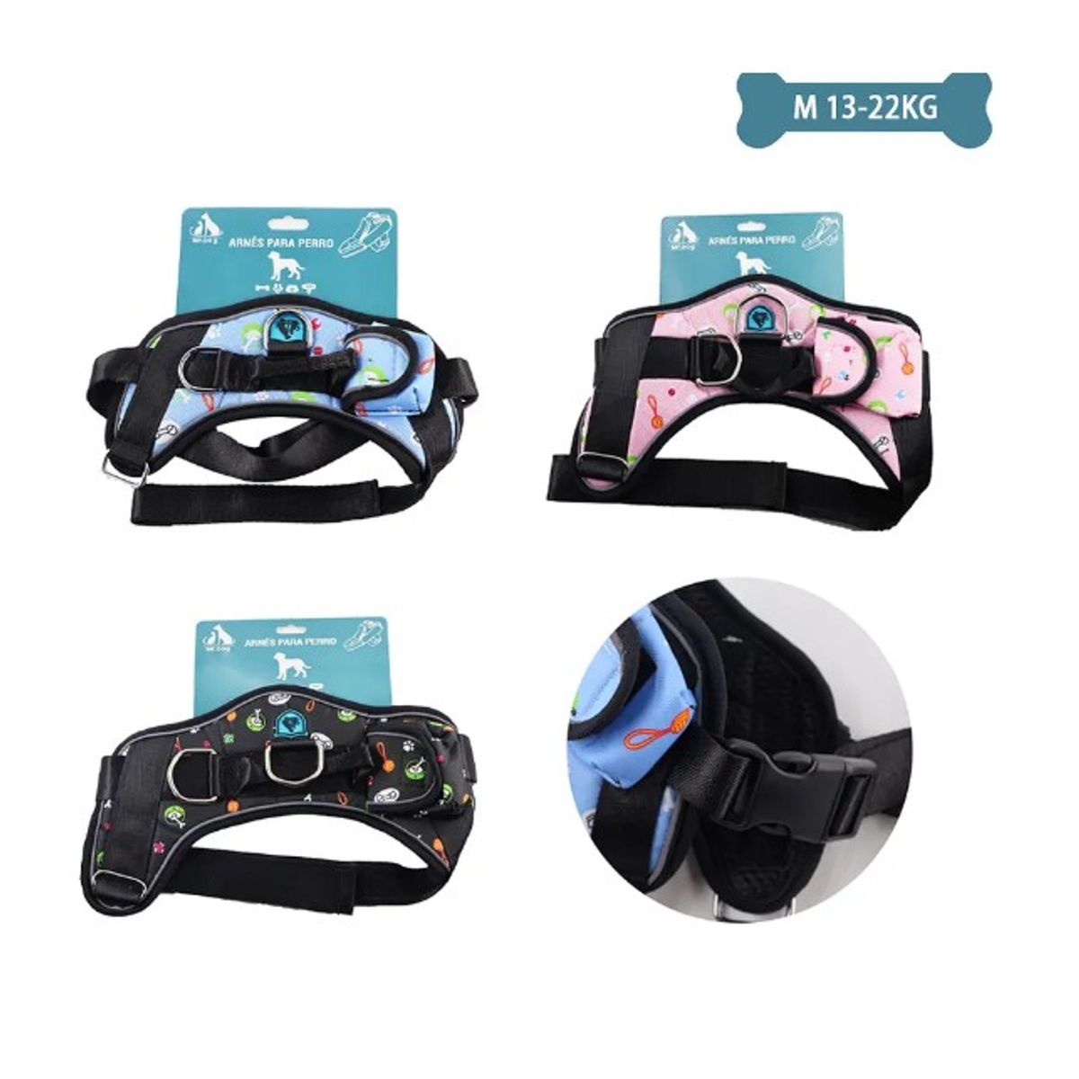 GENERICO - Arnés K9 Equipado Para Mascotas M 13-22Kg Color Aleatorio