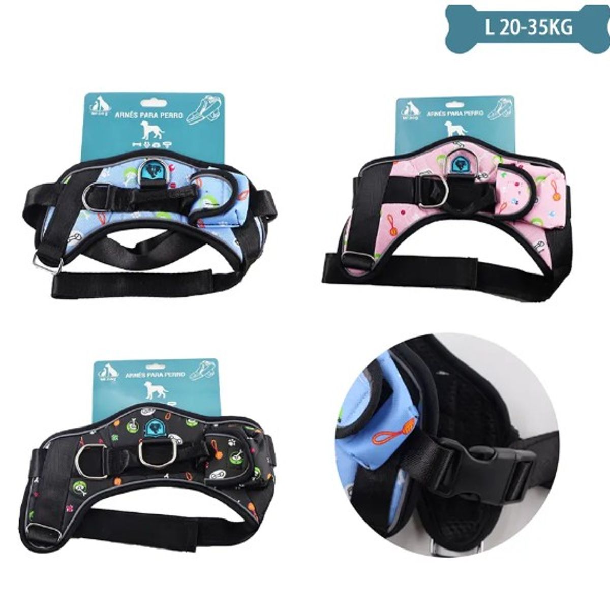 GENERICO - Arnés K9 Equipado Para mMscotas L 20-35Kg Color Aleatorio