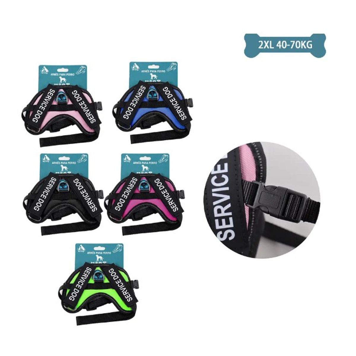 GENERICO - Arnés K9 Equipado Para Mascotas XXL 40-70Kg Color Aleatorio