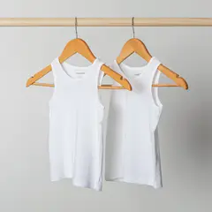 PIMMALU - Pack 2 Camisetas Sin Mangas Musculosas Primera Capa Niños 100% Algodón Pima Peruano