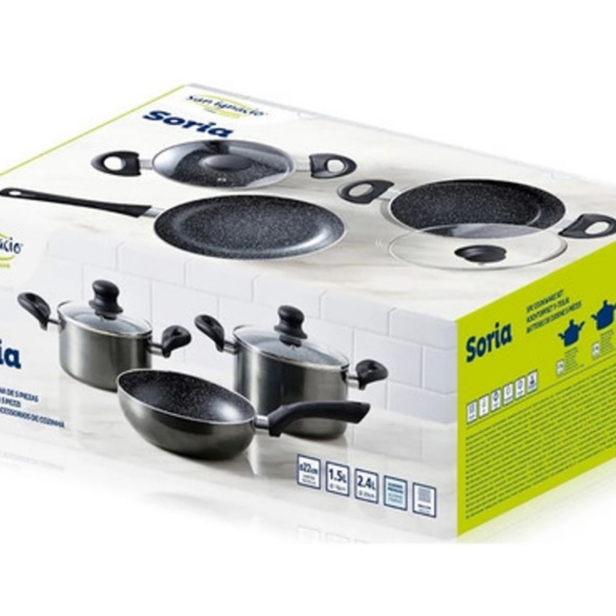 LIBBEY - BATERIA 5PIEZAS ALUMINIO PRENSADO IND SORIA