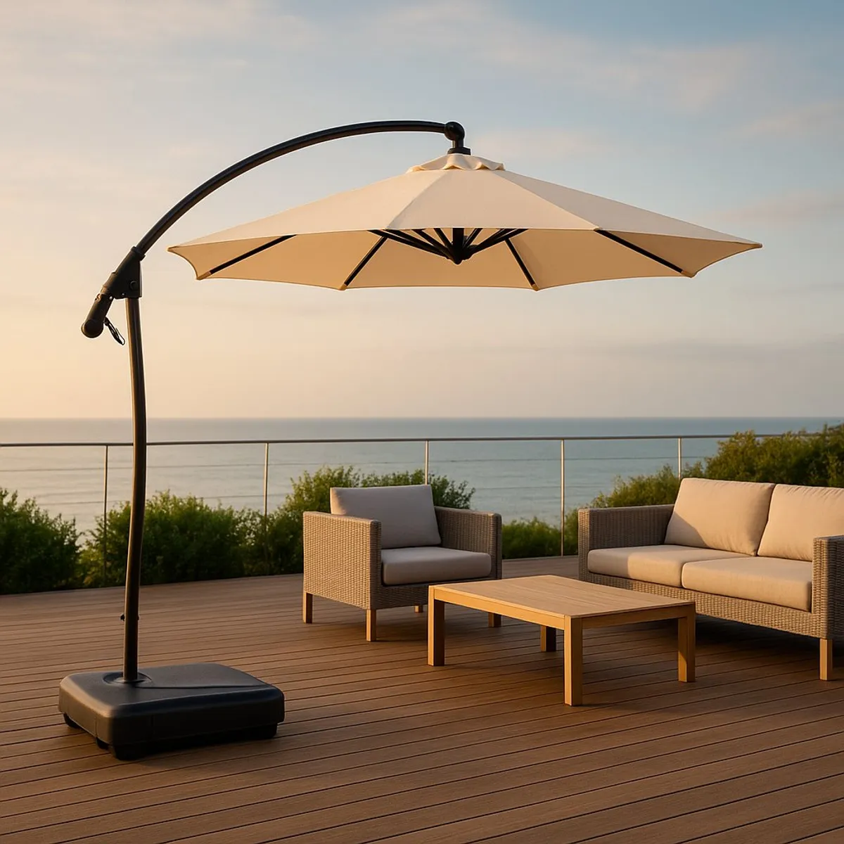 SPACE HOME - Quitasol con base reforzada Antiviento Sombrilla 3 Metros CON UV30