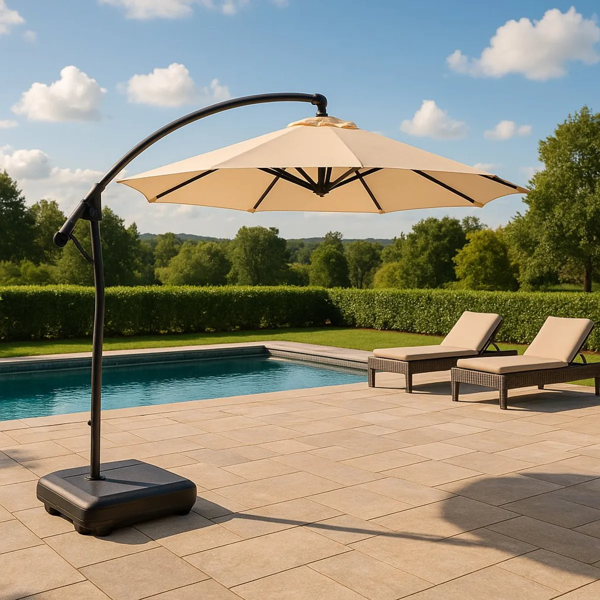 SPACE HOME - Quitasol con base reforzada Antiviento Sombrilla 3 Metros CON UV30