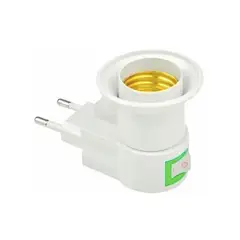 GENERICO - Adaptador Soquete Para Ampolletas E27 Con Enchufe E Interruptor