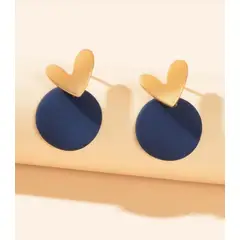 GENERICO - Pendientes Modernos con Detalles en Azul Marino