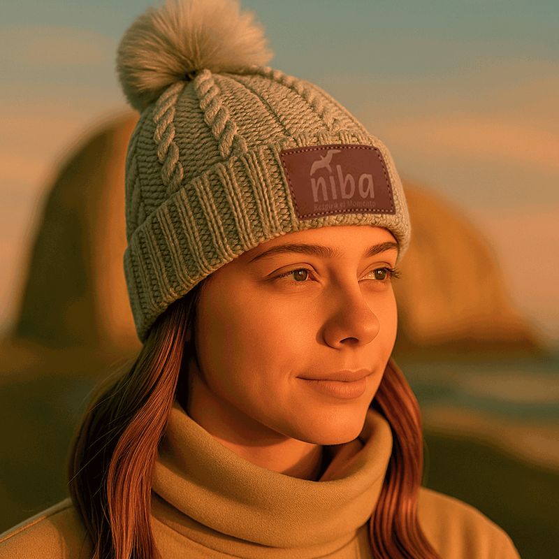 NIBA - Gorro lana Lago Colbún Gris Niba