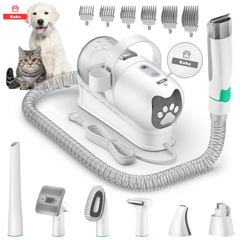 KOBA - 7 En 1 Kit De Cortapelo Y Aspiradora Para Perros Gatos Koba