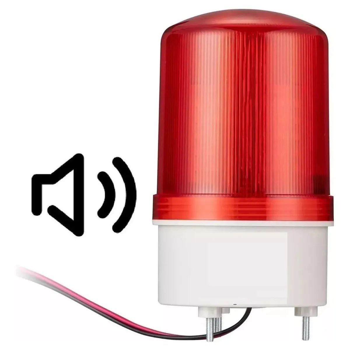 KUANGYE - Baliza Giratoria Led Con Sirena 12v 24vdc Rojo Porton Alarma