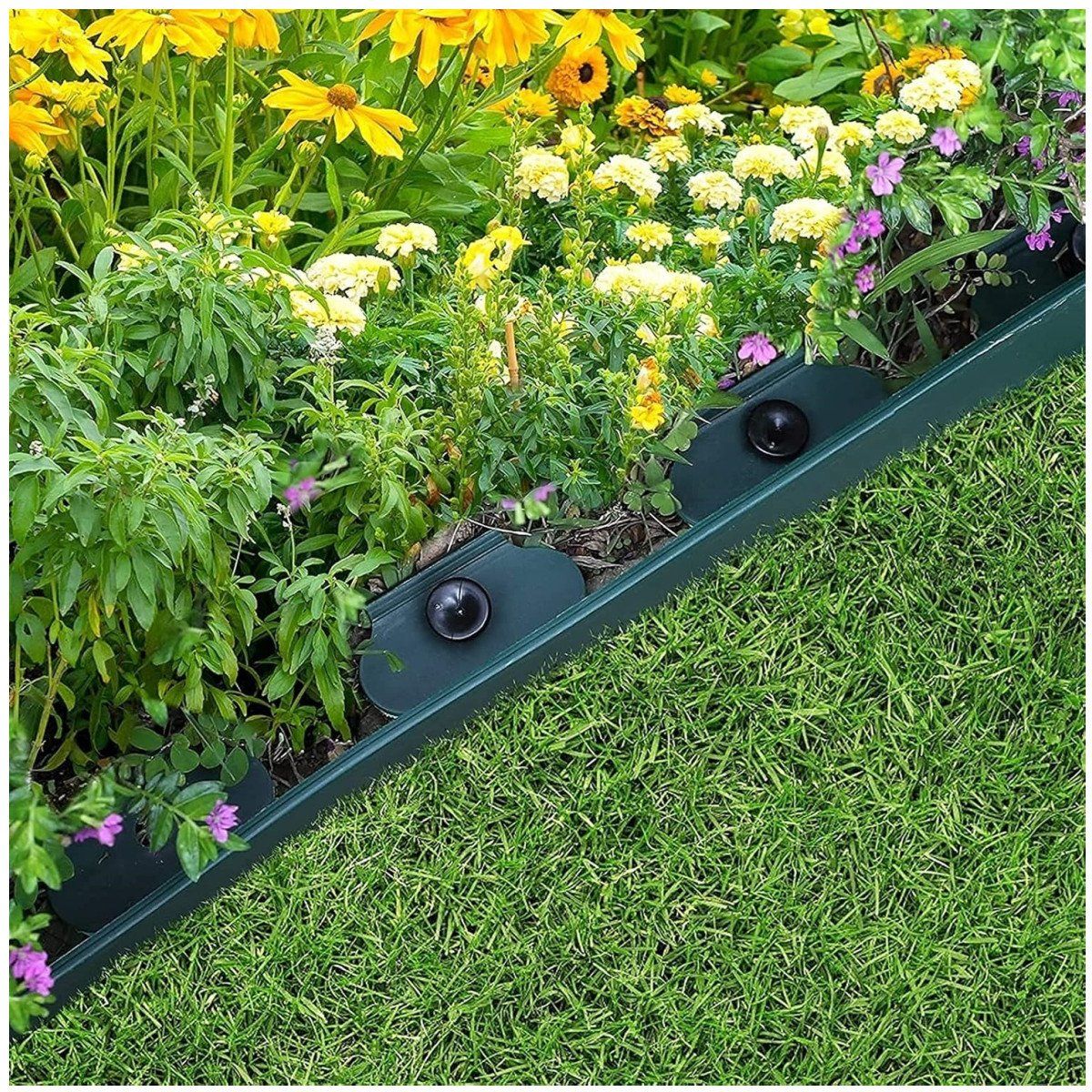 KUANGYE - Set borde plástico jardín 5cm×6m verde