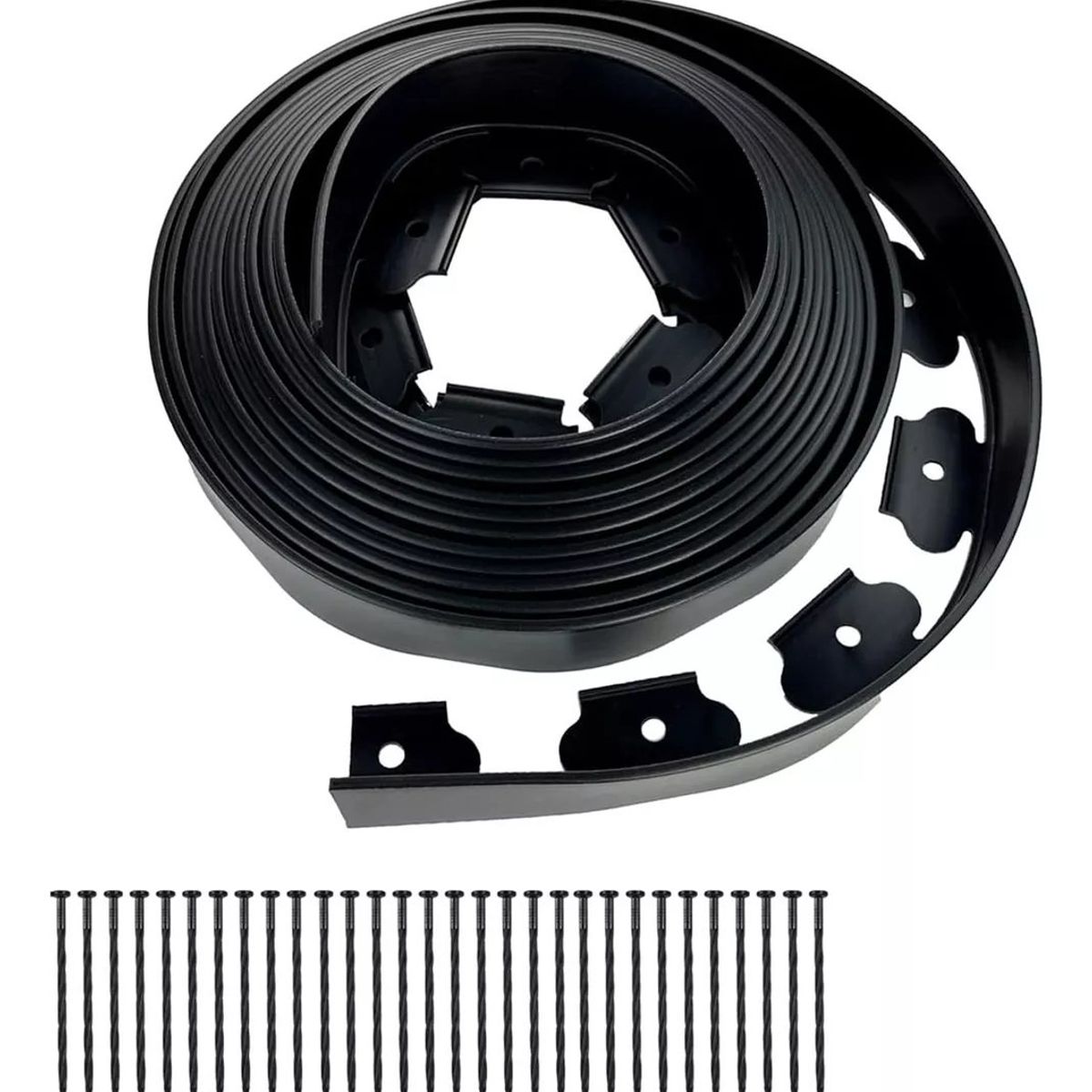 KUANGYE - Set borde plástico jardín 5cm×6m negro