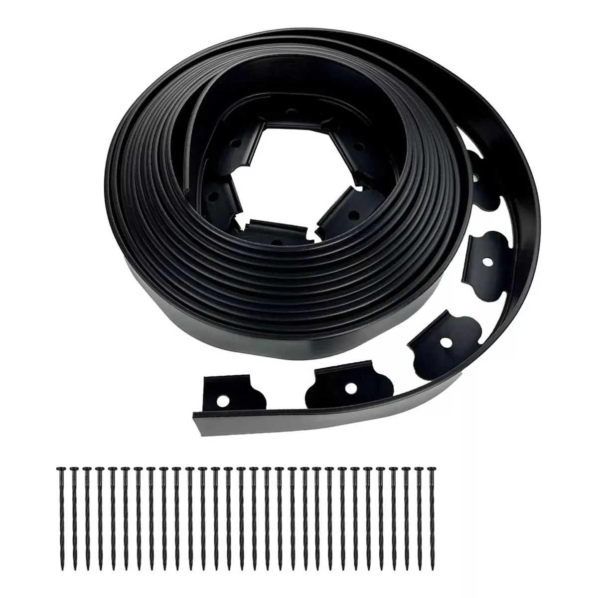 KUANGYE - Set borde plástico jardín 5cm×6m negro