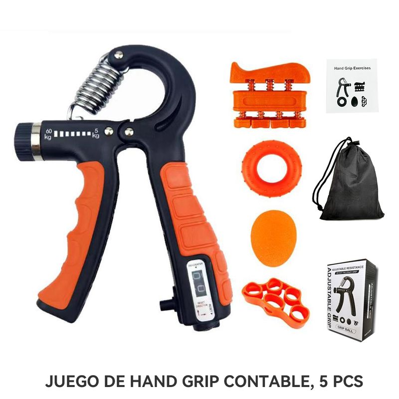 ZSPK - Kit Hand Grip Ejercicio Ajustable Resistencia Naranja