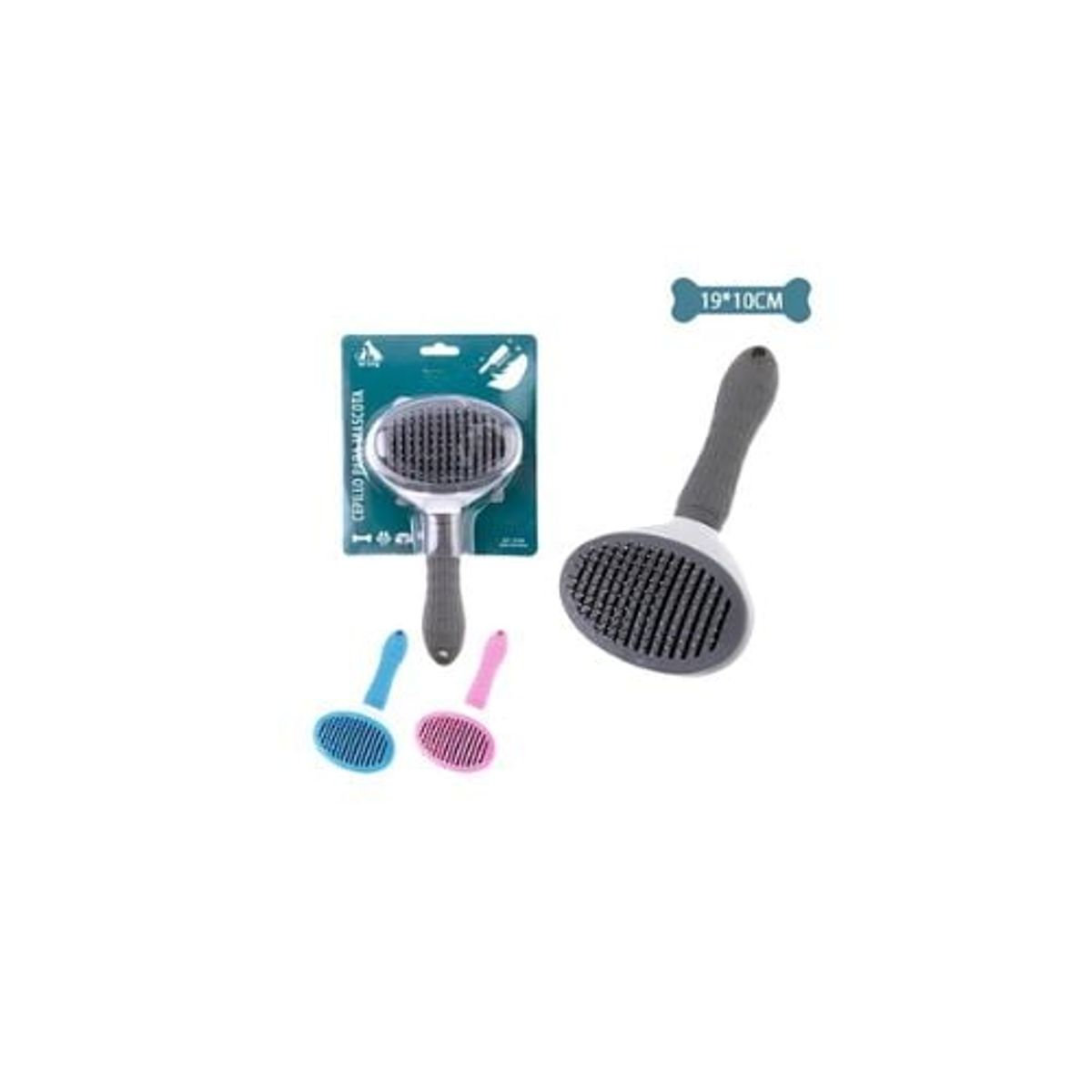 GENERICO - Cepillo Autolimpiante Con Agujas Gruesas 19x10cm