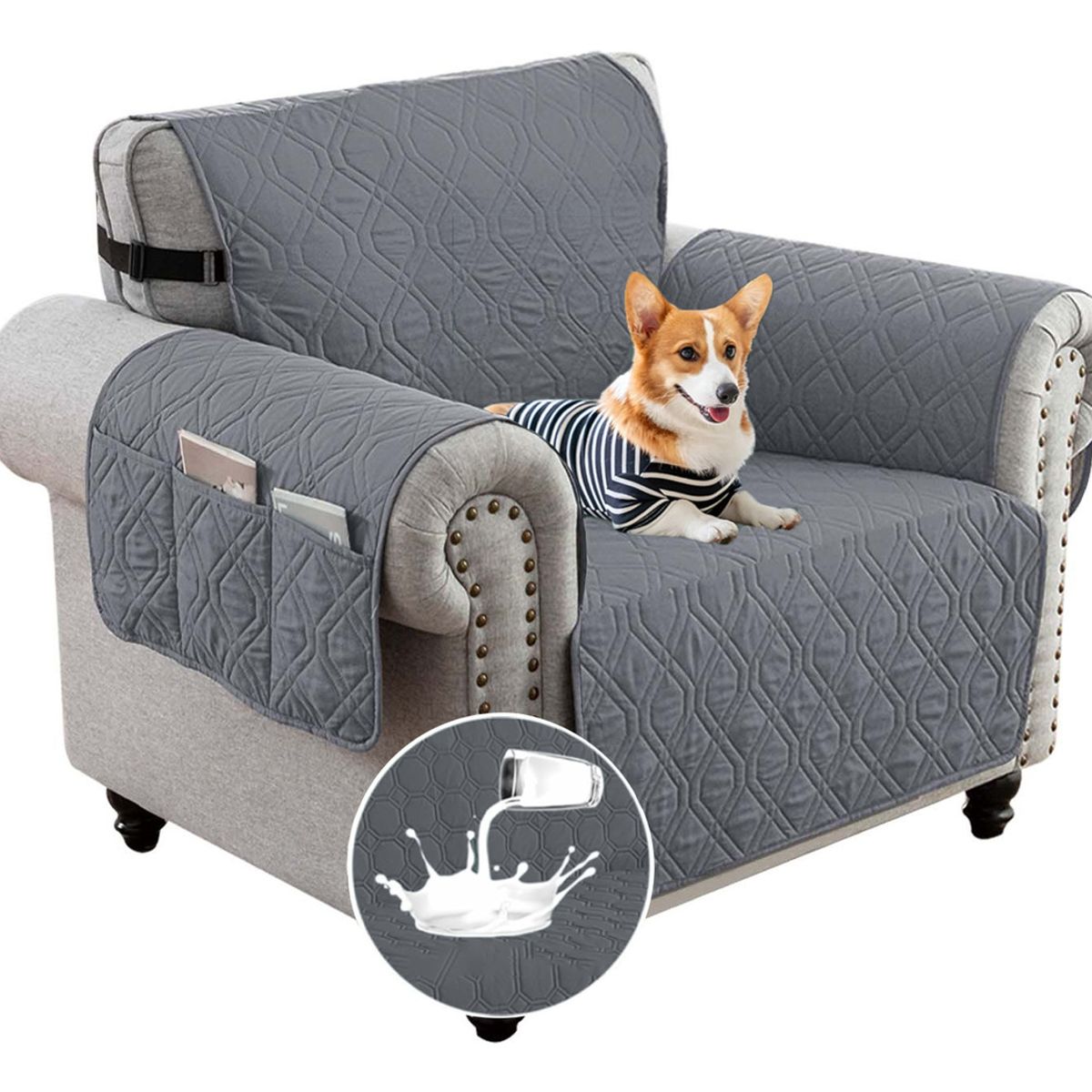 EVERSO - Funda Protector Cubre Sofa Sillon Protectora 1 Plaza Para Mascotas