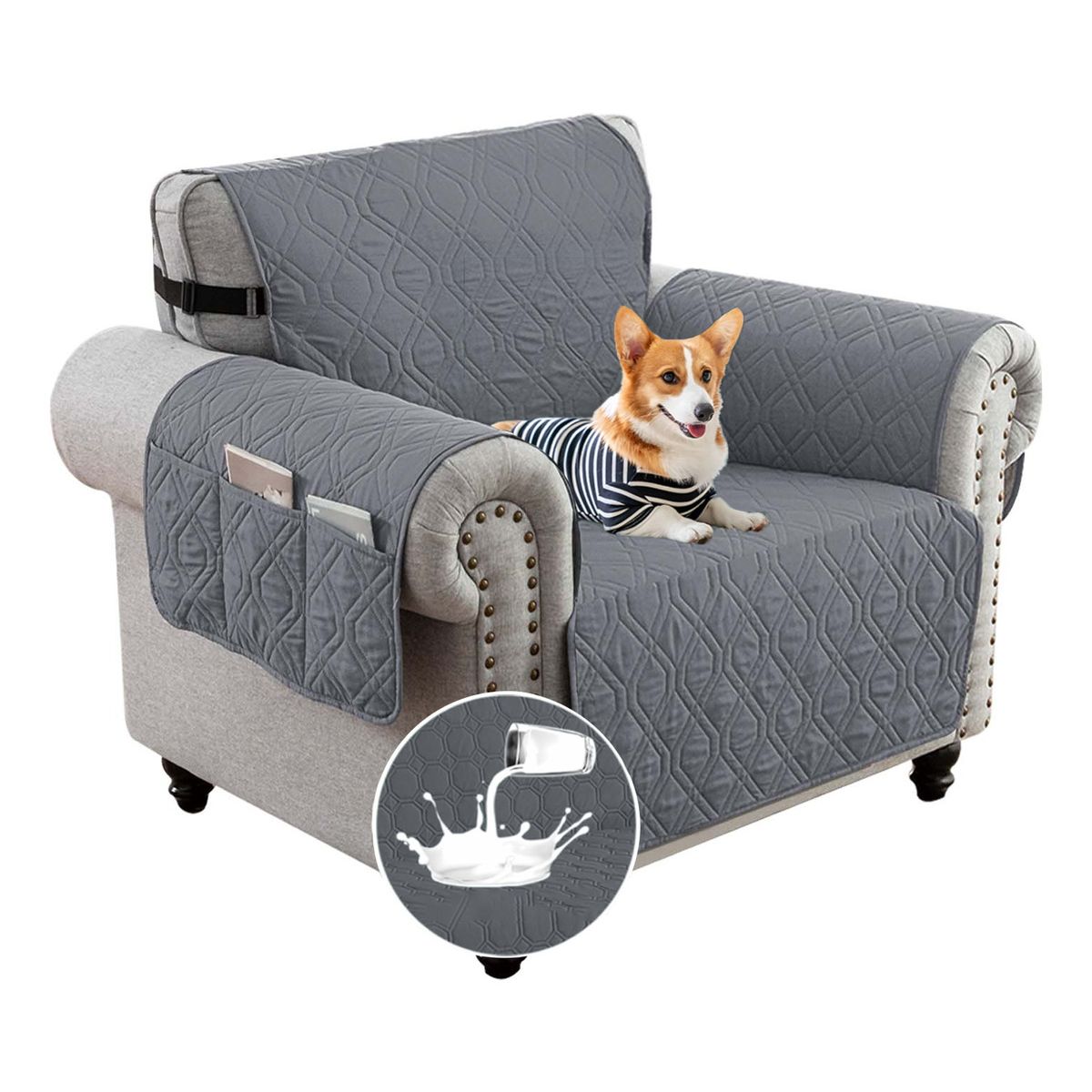 EVERSO - Funda Protector Cubre Sofa Sillon Protectora 1 Plaza Para Mascotas