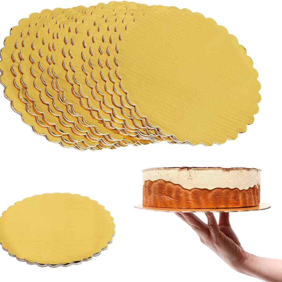 KUANGYE - Set 12 Bandeja Base Redonda Torta Pastel Carton 35 Cm