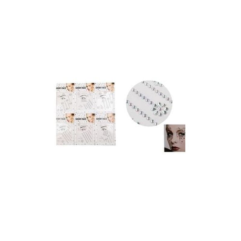 GENERICO - Pegatinas De Diamante y Perla Para Rostro 12x16xm 1pcs
